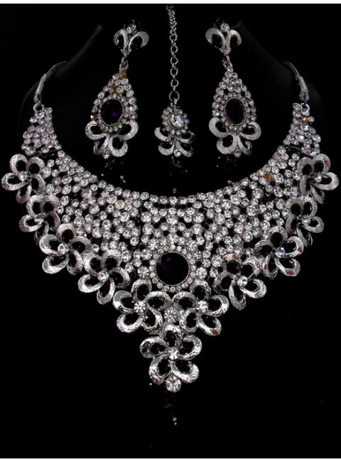 Rhodium Necklace Set